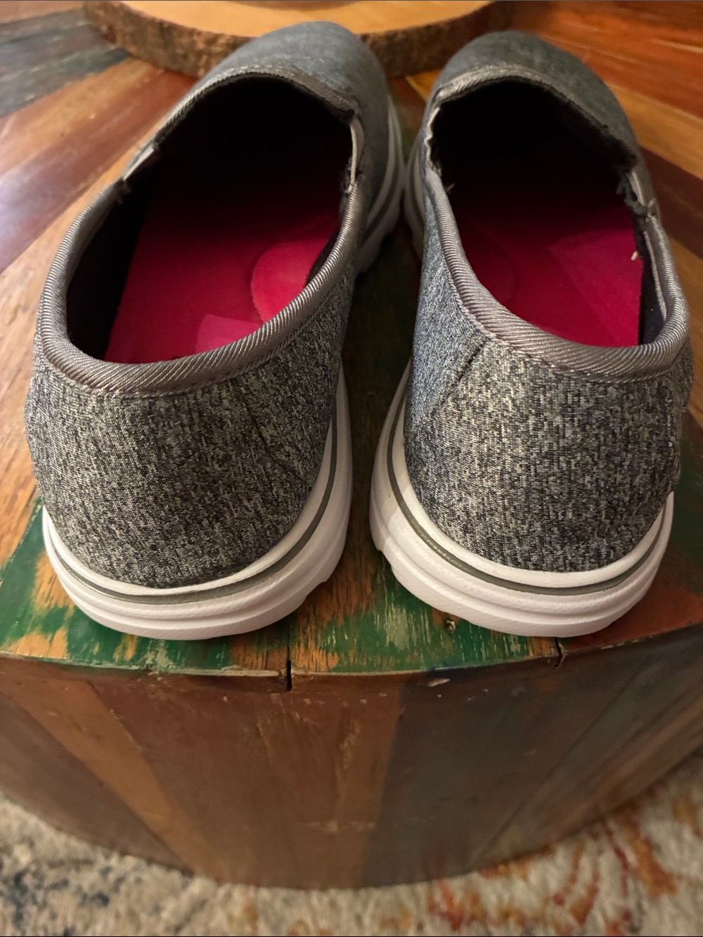 Champion Gray Slip-On Sneakers with Pink Insoles